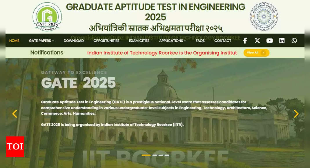 Read more about the article IIT Roorkee to conduct GATE 2025 on February 1, 2, 15, and 16