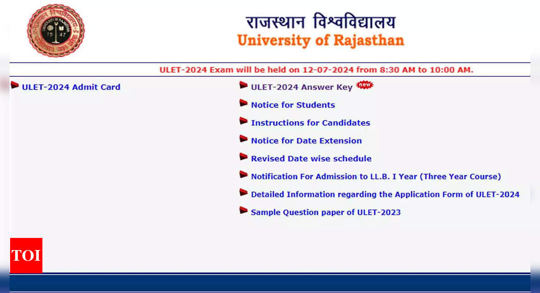 Read more about the article ULET 2024 answer key released at ulet.univraj.org; Download here