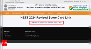 Read more about the article NEET UG Revised Scorecard 2024 released at nta.ac.in, direct link to check here