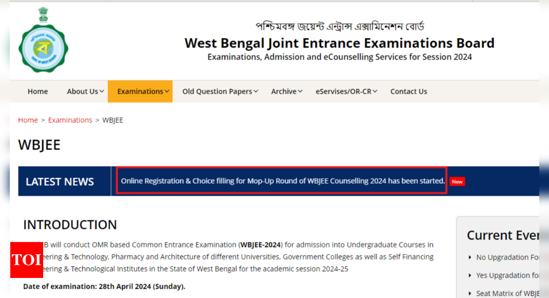 You are currently viewing WBJEE 2024 mop-up round counselling registration begins: Check direct link here