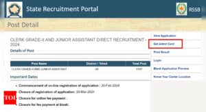 Read more about the article RSSB Clerk, Junior Assistant Admit Card 2024 released at rsmssb.rajasthan.gov.in: Direct link to download here