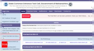 Read more about the article MHT CET final merit list released for B Tech programmes at fe2024.mahacet.org: Check direct link, candidates instructions here