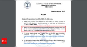 Read more about the article NEET PG 2024 Result Normalisation: NBEMS to use AIIMS INI CET score normalisation method, official notice here