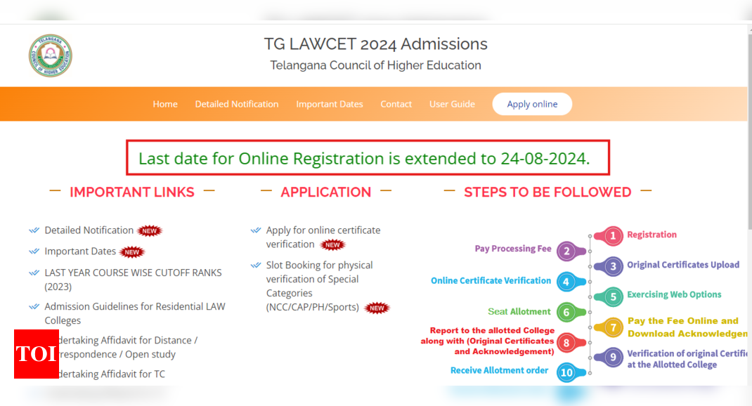 You are currently viewing TS LAWCET 2024 counselling registration extended till August 24: Check full schedule