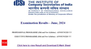 Read more about the article ICSI CS Executive programme June result 2024 declared: Check direct link here