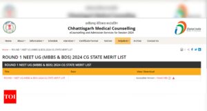 Read more about the article Chhattisgarh NEET UG counselling 2024 round 1 seat allotment results out: Direct link to check