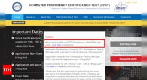 Read more about the article MP CPCT Admit Card 2024 released at cpct.mp.gov.in, exam on Sep 6th and 8th: Direct link to download here