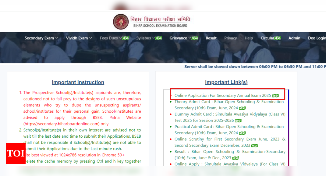 You are currently viewing BSEB Bihar Class 10 board exam 2025 registration begins: Check details here