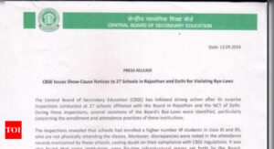 Read more about the article CBSE issues show-cause notice to 27 schools for violating board rules