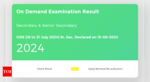 Read more about the article NIOS ODE Class 10, 12 result 2024 declared for on-demand exams at results.nios.ac.in: Direct link and other details here