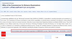 Read more about the article Kerala NEET UG Counselling 2024 round 2 choice filling deadline extended: Check details here