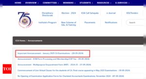 Read more about the article ICAI CA January Exam 2025 schedule released: Check important dates, application fee and other details here