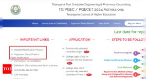 Read more about the article TS PGECET 2024 counselling phase 2 schedule released: Check important dates, registration fees, and other details here