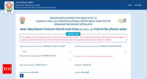 Read more about the article JNVST Admission 2025: JNV Class 9, 11 lateral entry registration begins at cbseitms.nic.in: Direct links to apply here