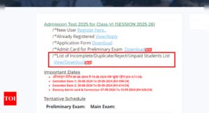 Read more about the article BSEB Simultala Awasiya Vidyalaya Class 6 Admit Card 2025 released: Direct link here