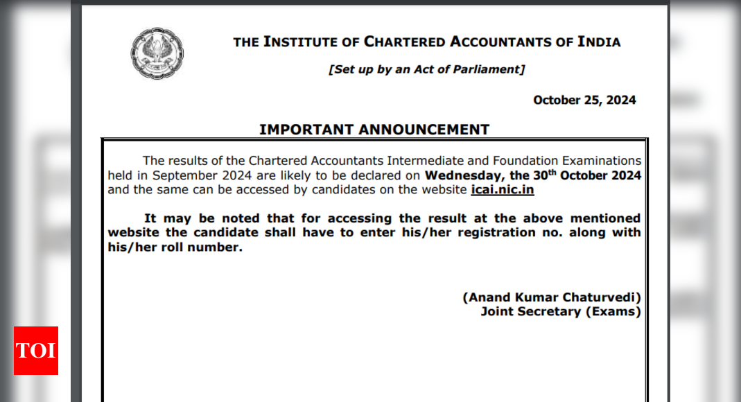 You are currently viewing ICAI CA Foundation, Inter September 2024 results likely to be released tomorrow: Check steps and other important details