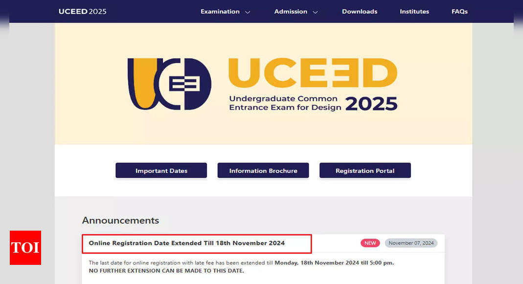 You are currently viewing UCEED 2025 registration deadline extended to November 18 with late fee